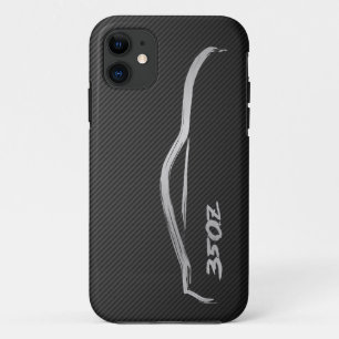 フェイクなカーボンとの350Z銀製のBruishstrokeLogo iPhone 11 ケース