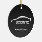 フェイクなカーボンオーナメントが付いている御曹司TCの白いシルエット セラミックオーナメント (右)