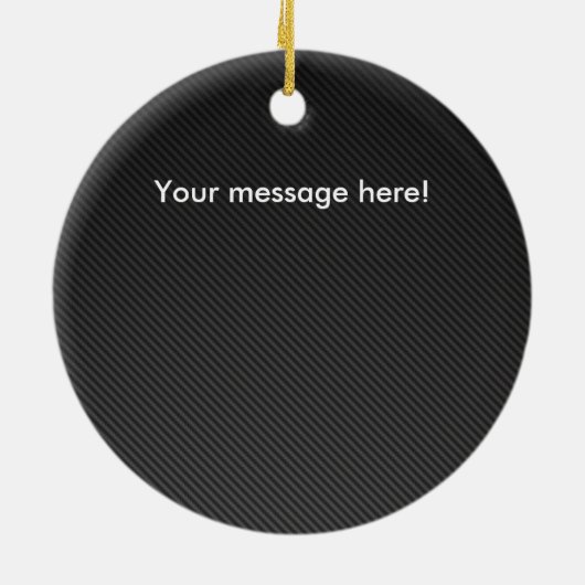 フェイクなカーボンオーナメントが付いている御曹司TCの白いシルエット セラミックオーナメント (裏面)