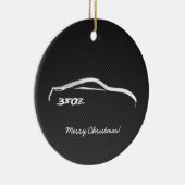 フェイクなカーボン繊維が付いている350Z白いシルエット セラミックオーナメント (右)