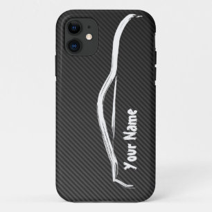 "フェイクなカーボン繊維とのあなたの名前" 350zを加えて下さい iPhone 11 ケース