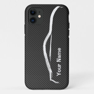"フェイクなカーボン繊維とのあなたの名前" 370zを加えて下さい iPhone 11 ケース