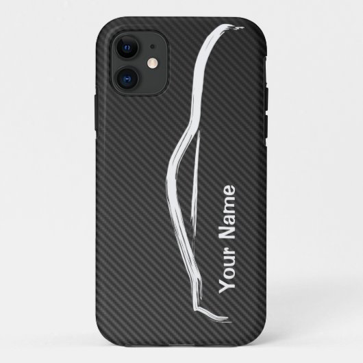 "フェイクなカーボン繊維とのあなたの名前" 370zを加えて下さい Case-Mate iPhoneケース (裏面)