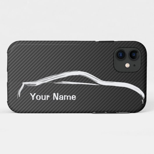 "フェイクなカーボン繊維とのあなたの名前" 370zを加えて下さい Case-Mate iPhoneケース (裏面(横))