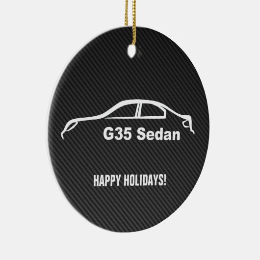 フェイクなカーボン繊維とのG35セダンの白いブラシストローク セラミックオーナメント (右)