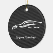 フェイクなカーボン繊維とのGENのクーペの白いブラシストローク セラミックオーナメント (左)