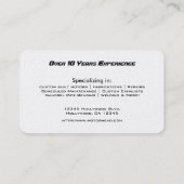 フェイクなカーボン繊維のオートバイの名刺 名刺 (裏面)