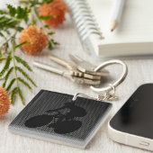 フェイクなカーボン繊維のサイクリング キーホルダー (正面右)