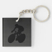 フェイクなカーボン繊維のサイクリング キーホルダー (裏面)