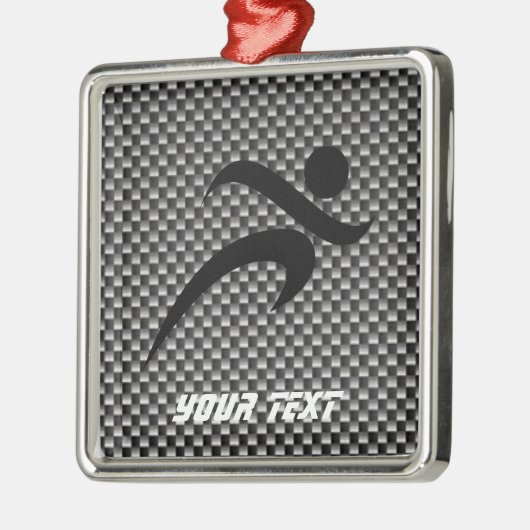 フェイクなカーボン繊維; 走ること メタルオーナメント (左)