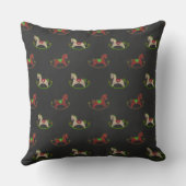 フェイクなクリスマスのchaulkboardの揺り木馬の枕 クッション (裏面)