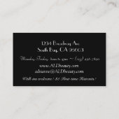 フェイクなクリーム色の黒いレースのフランスのなヴィンテージの名刺 名刺 (裏面)