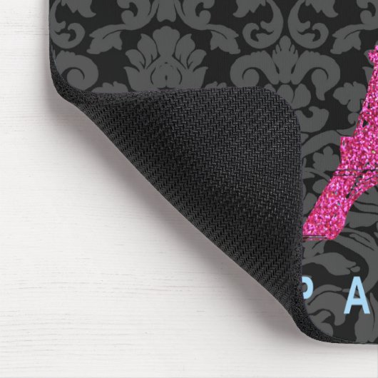 フェイクなグリッターのショッキングピンクのエッフェル塔 マウスパッド (コーナー)