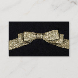 フェイクなグリッターのシンプルのリボン 名刺