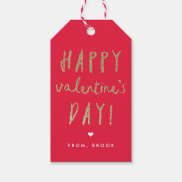 フェイクなグリッターのバレンタインデーのギフトのラベル ギフトタグ