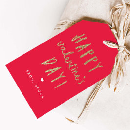 フェイクなグリッターのバレンタインデーのギフトのラベル ギフトタグ