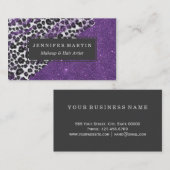 フェイクなグリッターのユキヒョウのプリントブラシストローク 名刺 (正面/裏面)