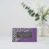 フェイクなグリッターのユキヒョウのプリントブラシストローク 名刺 (スタンド正面)