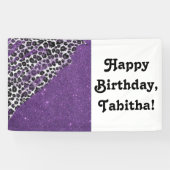 フェイクなグリッターのユキヒョウのプリントブラシストローク 横断幕 (横)