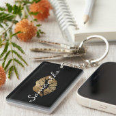 フェイクなグリッターの金ゴールドのキス キーホルダー (正面右)