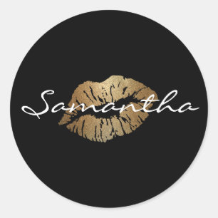 フェイクなグリッターの金ゴールドのキス ラウンドシール