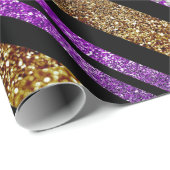 フェイクなグリッター及び宝石の紫色及び金ゴールドの調子 ラッピングペーパー (ロールコーナー)