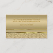 フェイクなサファイアの青い宝石用原石の金属金ゴールドのダマスク織 名刺 (裏面)