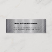 フェイクなステンレス鋼のオートバイの名刺 スキニー名刺 (裏面)