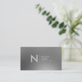 フェイクなステンレス鋼のInoxの金属の一見のモノグラム 名刺 (スタンド正面)