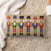 フェイクなバーラップのくるみ割りのクリスマスの枕 ランバークッション (ブランケット)