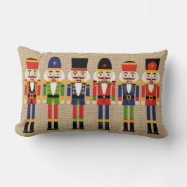 フェイクなバーラップのくるみ割りのクリスマスの枕 ランバークッション