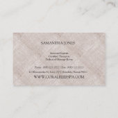 フェイクなバーラップのモダンな上品の緑のSucculents 名刺 (裏面)