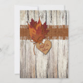 フェイクなバーラップ、木、葉、招待2を結婚するハート 招待状 (正面)