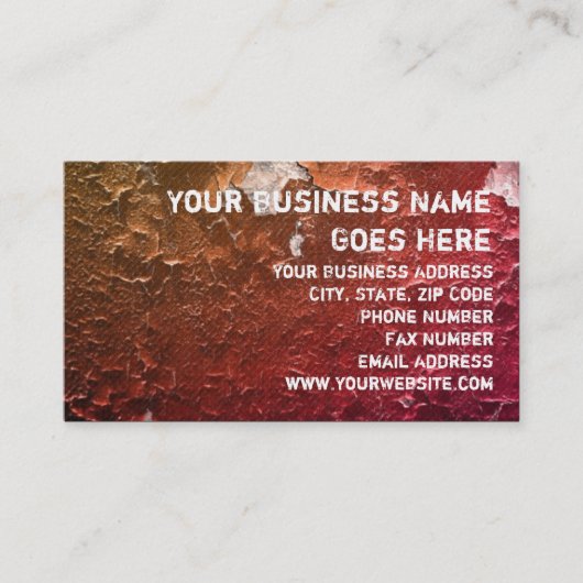 フェイクなパチパチ鳴る音の皮のペンキのヴィンテージのグランジなデザイン 名刺 (正面)