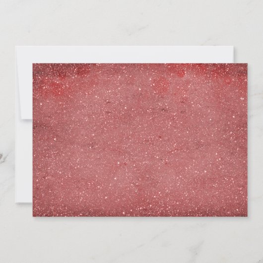 フェイクなピンクのグリッターのひもは結婚式招待状をつけます 招待状 (裏面)