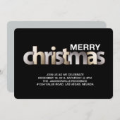 フェイクなホイルのクリスマスの休日のパーティの招待状 招待状 (正面/裏面)