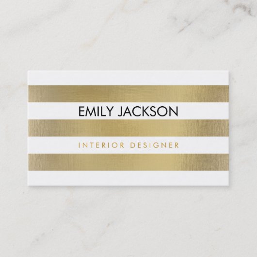 フェイクなホイルのストライプな名刺 名刺 (正面)