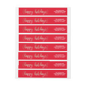 フェイクなホイルの金ゴールドの幸せな休日の差出人住所ラベル ラップアラウンドラベル (シート)