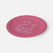 フェイクなラインストーンの第21誕生日 ペーパープレート (アングル)