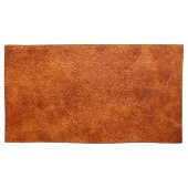 フェイクなレザールックのコニャックの茶色のヴィンテージ 枕カバー (正面左)