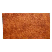 フェイクなレザールックのコニャックの茶色のヴィンテージ 枕カバー (裏面-右)