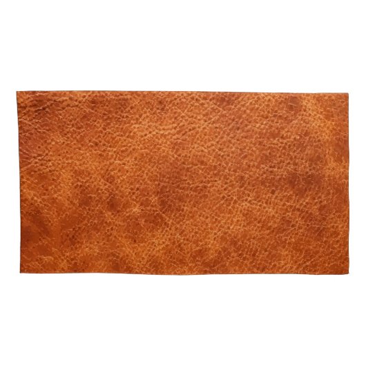 フェイクなレザールックのコニャックの茶色のヴィンテージ 枕カバー (裏面-右)