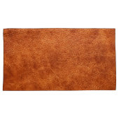 フェイクなレザールックのコニャックの茶色のヴィンテージ 枕カバー (正面右)