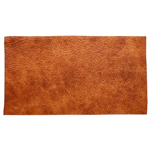 フェイクなレザールックのコニャックの茶色のヴィンテージ 枕カバー (正面右)