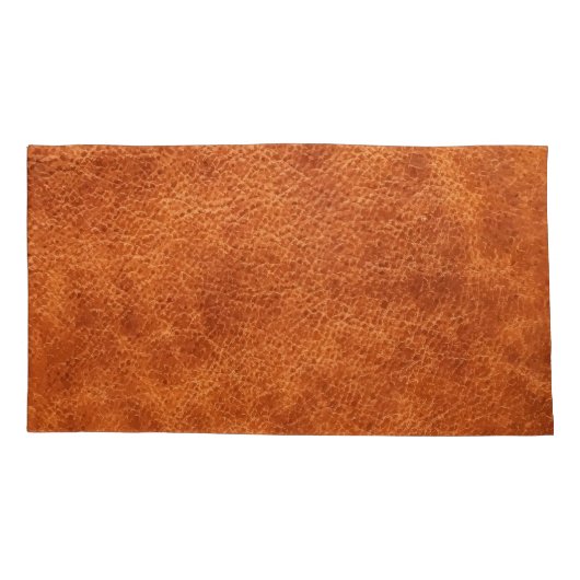 フェイクなレザールックのコニャックの茶色のヴィンテージ 枕カバー (裏面-左)