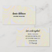 フェイクなレーザー光線写真効果の質の黄色 名刺 (正面/裏面)