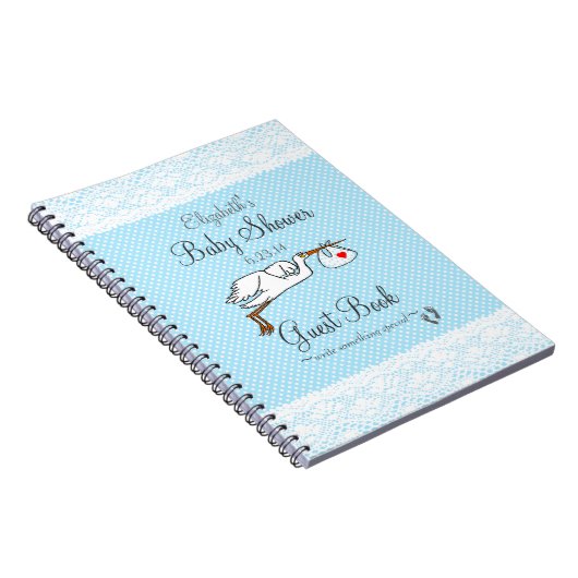 フェイクなレース、こうのとりの青色児のシャワーの来客名簿 ノートブック (右側)