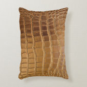 フェイクなワニの革アニマル・スキンパターン アクセントクッション (正面(垂直))