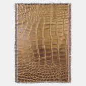 フェイクなワニの革アニマル・スキンパターン スローブランケット (正面縦)