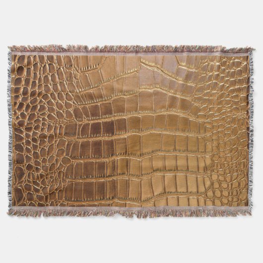 フェイクなワニの革アニマル・スキンパターン スローブランケット (正面)